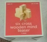 NEW Six Cross Wooden Mind Teaser Game for All Ages 1 ONLY