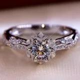 Luxury Women 925 Sterling Silver Natural Gemstone White Sapphire