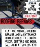 ROOFING REPAIRS 299.00 LEAK REPAIRS