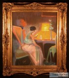 Woman Reading &ndash Original Pastel by Falcinelli Signed
