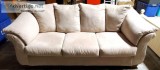 Comfortable Microfiber Sofa  Tan Color  Like NEW  ONLY