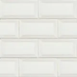 Domino White Glossy 3X6 Beveled Tile