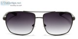 Square Sunglass for Men  GunmetalBlack front and Temples with Gr