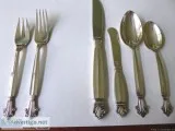 GEORG JENSEN S Sterling Silver (925) ACANTHUS 6 Pc Place Setting