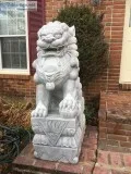 Grey Marble Giant Foo Dogs Statue