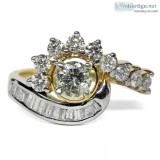 Snail Shape Diamond Engagement Ring