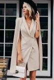 VINTAGE V NECK SHAWL SLEEVELESS CLOAK BLAZER EVENING DRESS FOR L