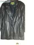 Black Leather Coat- Like New