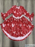 Buy Girls Hi-Lo Ruffled Heart Print Dress  44% Off