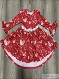 Buy Girls Hi-Lo Ruffled Heart Print Dress  44% Off