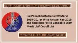 Rajasthan Police Constable Answer Key 2019-20