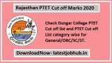 Rajasthan PTET Cut off Marks 2020