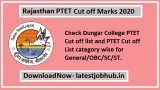 Rajasthan PTET Cut off Marks 2020