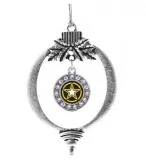 Studded Star Circle Charm Army Christmas Ornament