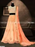 Semi Stitched Bemberg Georgette Fancy Thread Stone Sequence Work