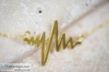Gold Heartbeat Line Necklace