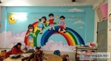 Nature Cartoon Wall Painting in School in Hyderabad