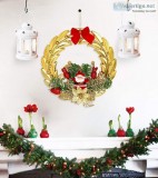 TIED RIBBONS Christmas Combo Wreath and Hanging White Lantern fo