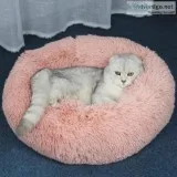 Long Plush Super Soft Pet Bed Kennel Dog Round Cat Winte