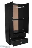 REDFERN 2 DOOR 2 DRAWER WARDROBESTORAGECAB INET - (BLACK  WHITE)