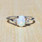 Exquisite Women s 925 Sterling Silver Ring Oval Cut Fire Opal Ri