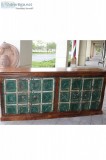Green Rustic Vintage Old Block Wood Indian Cabinet