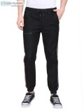 RICE PULLER Black Regular Fit Pants For M