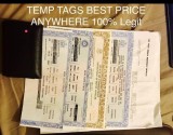 Temp tags for sale