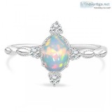 925 STERLING SILVER Opal Ring-Brilliance