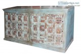 Reclaimed Antique Blue Sideboard TV Console Distressed Teak Buff