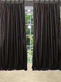 Brown Window Sari Curtain Drapes Set of 2