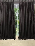 Brown Window Sari Curtain Drapes Set of 2