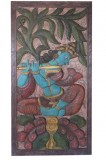 Indian Barn Door Panel Antique Vintage Krishna Fluting