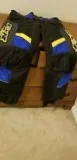 FXR Mens Snowmobile Bibs Black Blue Yellow Size Small