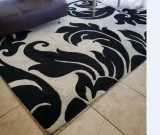 BLACK AND WHITE CONTEMPORARY WOOL RUG