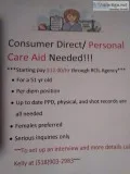 Direct Care PCA Needed