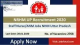 NRHM UP Recruitment 2020 (2765) Staff NurseANM Jobs NHM Uttar Pr