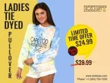 Get Ladies Tie Dye Pullover with Stand Out Style - Exist Inc.