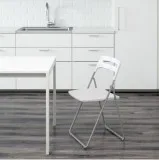 IKEA NISSE Folding chair silver-colourwhite
