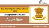 Rajasthan High Court Recruitment 2020 (434) Stenographer Gr-III 