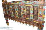 Gujrati Eclectic Colorful Tribal Chest Accent Table Bohemian Dam