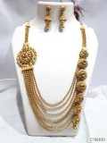 Catalog Name  Dramatic Women s Gold Brass Necklace Sets