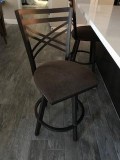 4 wrought iron swivel bar stools