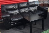 Leather Couch and Table