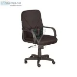 Brown Fabric Revolving Office Chair