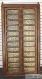 Antique Doors Brass Elephants Old Indian Jharokha Wall Art