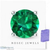 Solitaire Emerald Stud Earring