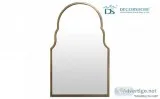 Moroccan Arch Shaped Decorative Wall Mirror In Brushed Gold Fini