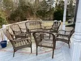 7 piece outdoor wicker set chairstable