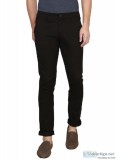 RAA JEANS Mens Black Lycra Cotton Chinos